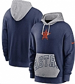 Men's Houston Astros Nike Navy Gray Heritage Tri Blend Pullover Hoodie